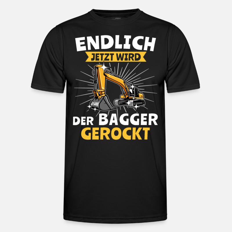 Bagger Baggerfahrer - Männer Funktions-T-Shirt - Schwarz