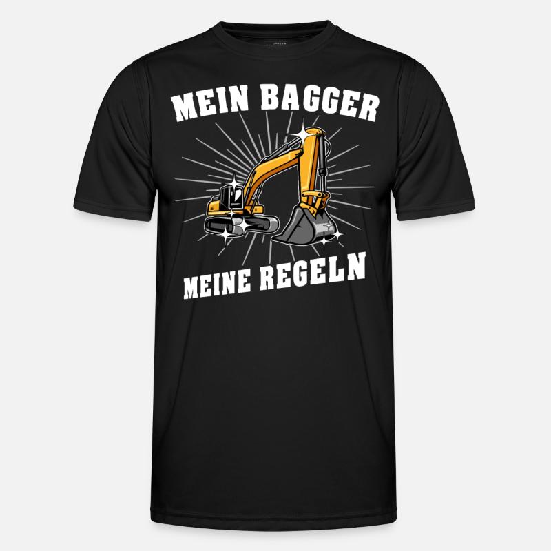 Bagger Baggerfahrer - Männer Funktions-T-Shirt - Schwarz