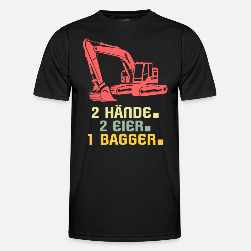 Bagger Baggerfahrer - Männer Funktions-T-Shirt - Schwarz