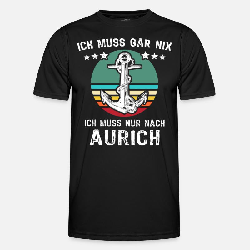 Aurich Urlaub - Männer Funktions-T-Shirt - Schwarz