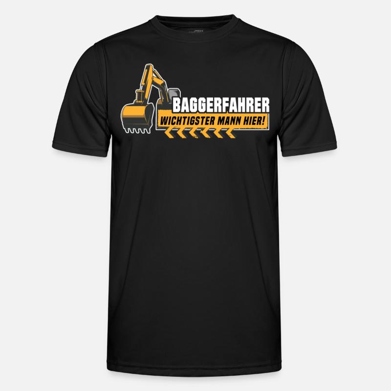 Baggerfahrer Bagger - Männer Funktions-T-Shirt - Schwarz