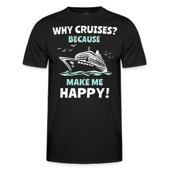 Cruise Family Cruise - Men's Functional T-Shirt - black - Front - AI Model Male 178 dark (178cm)