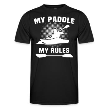 Kayaking Kayaker Kayak - Men's Functional T-Shirt - black - Front - AI Model Male 178 dark (178cm)