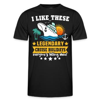 Croisière en bateau de croisière - T-shirt sport Homme - noir - Devant - AI Model Male 178 dark (178cm)