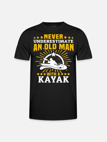 Kayaking Man Underestimate Kayakers - Men's Functional T-Shirt - black