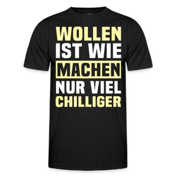 Machen Wollen - Männer Funktions-T-Shirt - Schwarz - Vorne - AI Model Male 178 dark (178cm)