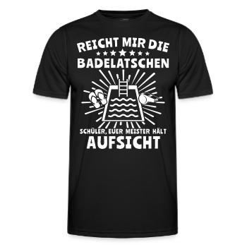 Bademeister - Männer Funktions-T-Shirt - Schwarz - Vorne - AI Model Male 178 dark (178cm)