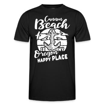 Cannon Beach OR - Men's Functional T-Shirt - black - Front - AI Model Male 178 dark (178cm)