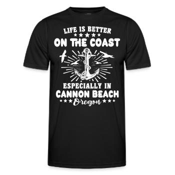 Cannon Beach Oregon - Men's Functional T-Shirt - black - Front - AI Model Male 178 dark (178cm)