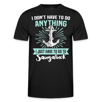 Saugatuck (Michigan) - T-shirt sport Homme - noir - Devant - AI Model Male 178 dark (178cm)
