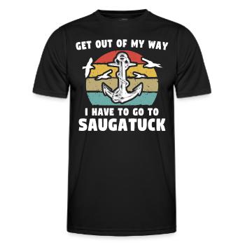 Saugatuck (Michigan) - T-shirt sport Homme - noir - Devant - AI Model Male 178 dark (178cm)