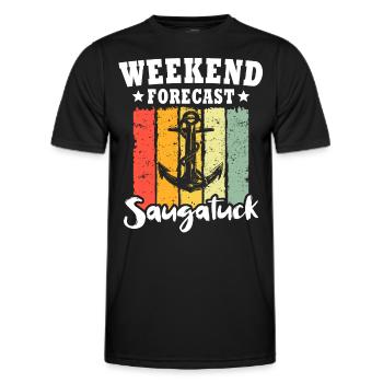 Saugatuck (Michigan) - T-shirt sport Homme - noir - Devant - AI Model Male 178 dark (178cm)