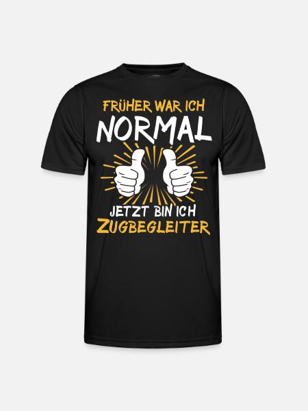 Zugbegleiter Sprüche - Männer Funktions-T-Shirt - Schwarz