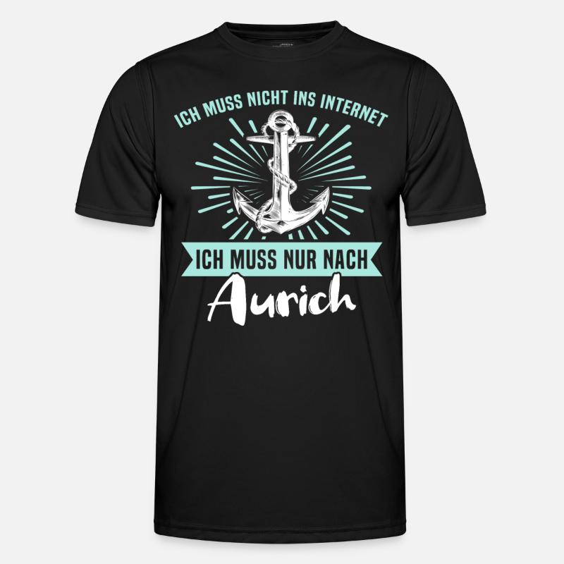 Aurich Sprüche - Männer Funktions-T-Shirt - Schwarz