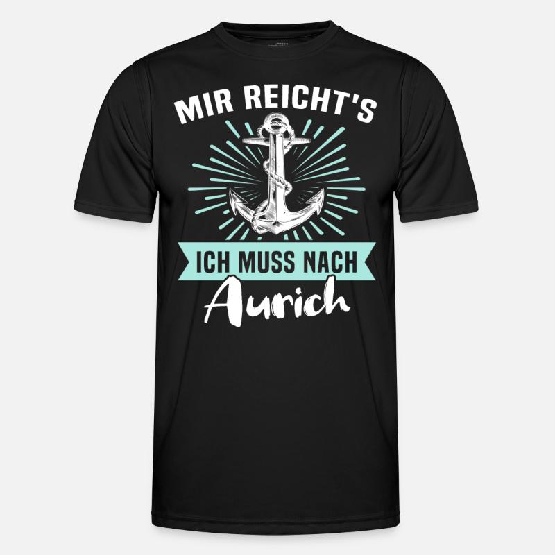 Aurich Sprüche - Männer Funktions-T-Shirt - Schwarz
