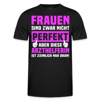 Arzthelferin Sprüche - Männer Funktions-T-Shirt - Schwarz - Vorne - AI Model Male 178 dark (178cm)