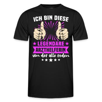 Lustige Arzthelferin Sprüche - Männer Funktions-T-Shirt - Schwarz - Vorne - AI Model Male 178 dark (178cm)