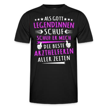 Arzthelferin Sprüche - Männer Funktions-T-Shirt - Schwarz - Vorne - AI Model Male 178 dark (178cm)