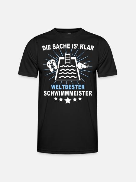 Schwimmmeister - Männer Funktions-T-Shirt - Schwarz
