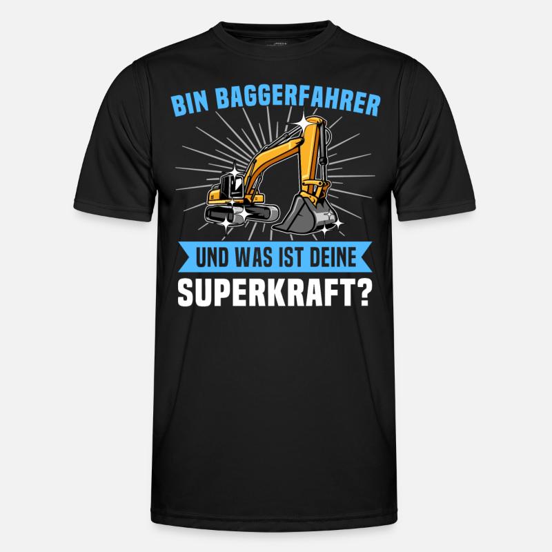 Baggerführer Baggerfahrer - Männer Funktions-T-Shirt - Schwarz