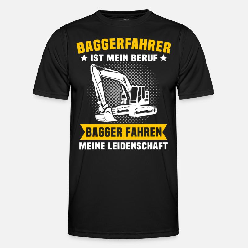 Baggerfuehrer Baggerfahrer - Männer Funktions-T-Shirt - Schwarz