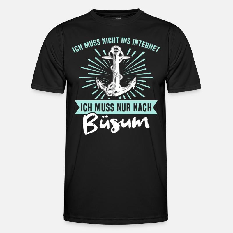 Büsum Sprüche - Männer Funktions-T-Shirt - Schwarz