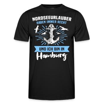 Hamburg Urlaub - Männer Funktions-T-Shirt - Schwarz - Vorne - AI Model Male 178 dark (178cm)