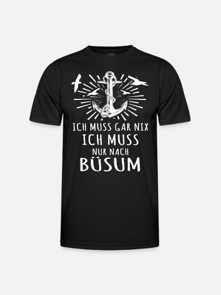 Büsum Büsumer - Männer Funktions-T-Shirt - Schwarz