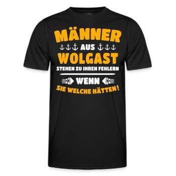 Wolgast Mann Wolgaster Männer - Männer Funktions-T-Shirt - Schwarz - Vorne - AI Model Male 178 dark (178cm)