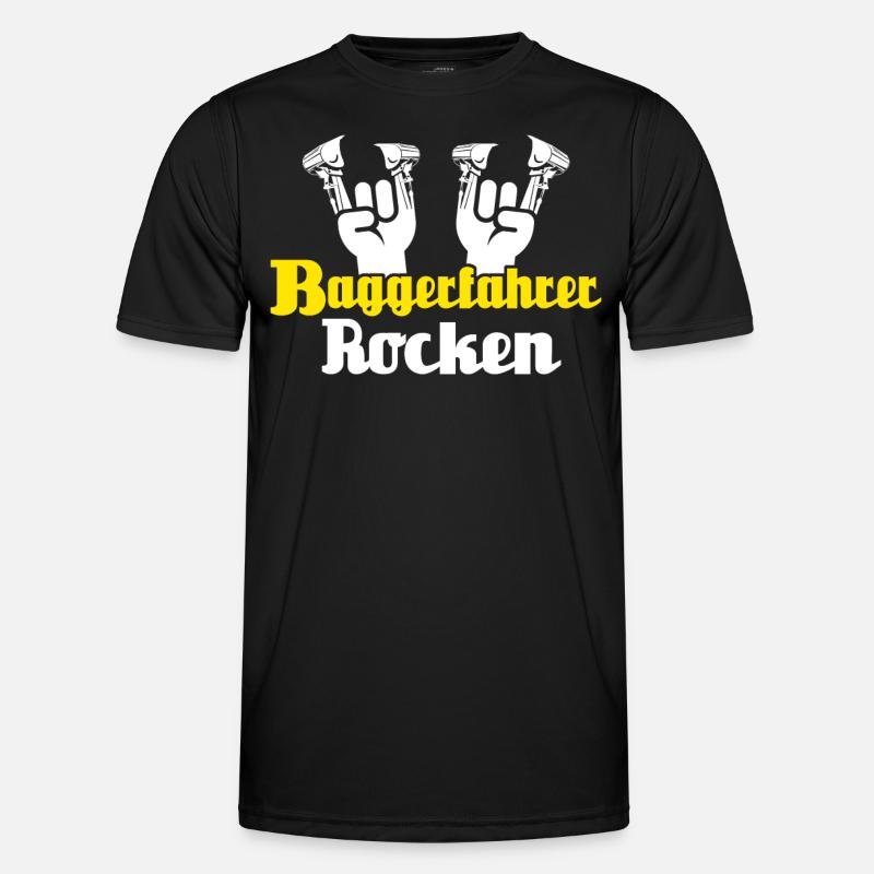 Baggerfahrer - Männer Funktions-T-Shirt - Schwarz