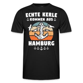 Hamburg Hamburger - Männer Funktions-T-Shirt - Schwarz - Vorne - AI Model Male 178 dark (178cm)