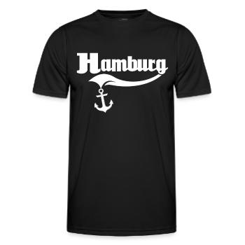 Hamburg Hamburger - Männer Funktions-T-Shirt - Schwarz - Vorne - AI Model Male 178 dark (178cm)