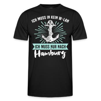 Hamburg Hamburger - Männer Funktions-T-Shirt - Schwarz - Vorne - AI Model Male 178 dark (178cm)