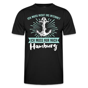 Hamburg Hamburger - Männer Funktions-T-Shirt - Schwarz - Vorne - AI Model Male 178 dark (178cm)