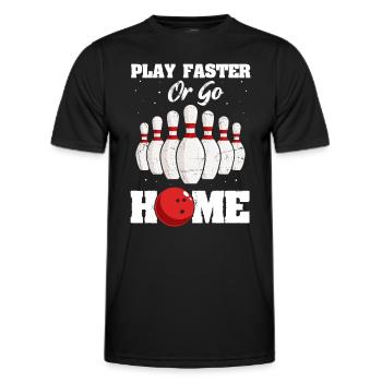 Bowling - Männer Funktions-T-Shirt - Schwarz - Vorne - AI Model Male 178 dark (178cm)