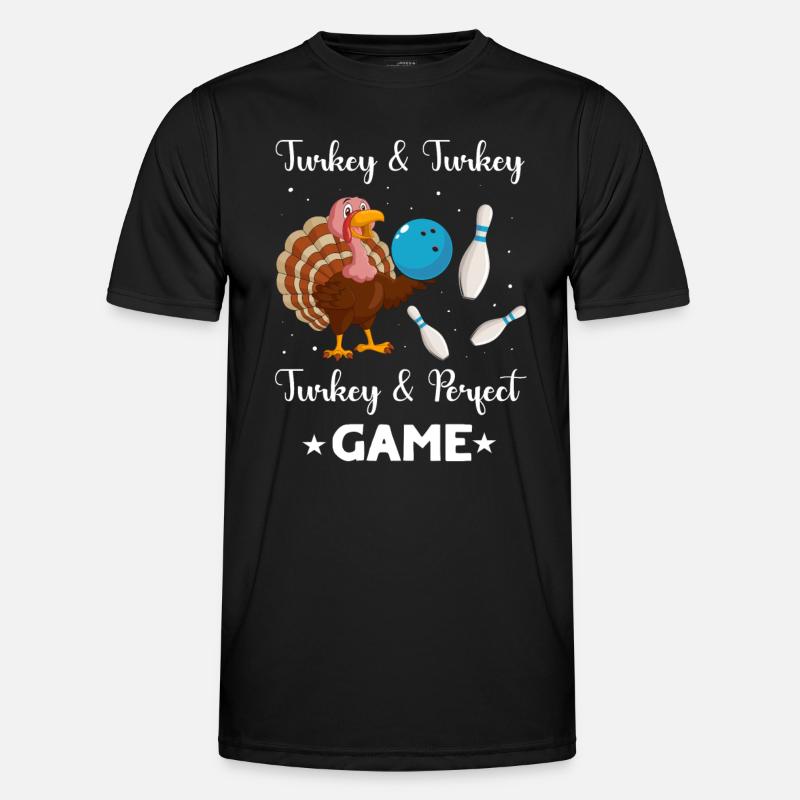 Bowling Turkey - Männer Funktions-T-Shirt - Schwarz