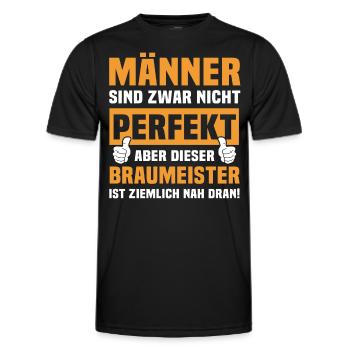 Lustige Braumeister Sprüche - Männer Funktions-T-Shirt - Schwarz - Vorne - AI Model Male 178 dark (178cm)