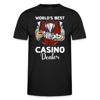 Casino Dealer - Männer Funktions-T-Shirt - Schwarz - Vorne - AI Model Male 178 dark (178cm)
