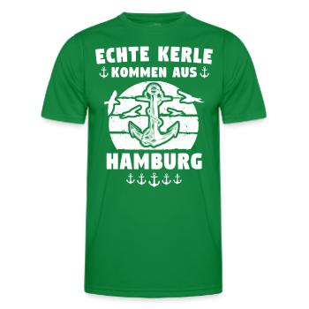 Hamburg Sprüche Hamburger - Männer Funktions-T-Shirt - Kelly Green - Vorne - AI Model Male 178 dark (178cm)