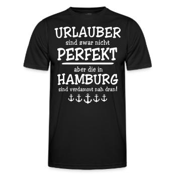 Hamburg Sprüche Hamburger - Männer Funktions-T-Shirt - Schwarz - Vorne - AI Model Male 178 dark (178cm)