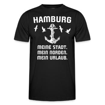 Hamburg Hamburger - Männer Funktions-T-Shirt - Schwarz - Vorne - AI Model Male 178 dark (178cm)