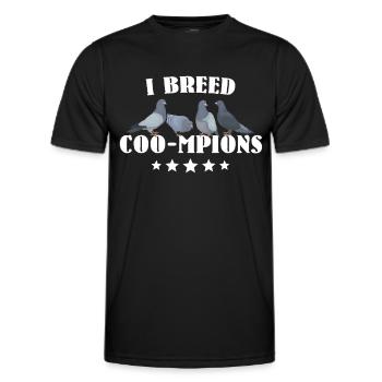Pigeon pigeon fanciers Pigeon breeding - Men's Functional T-Shirt - black - Front - AI Model Male 178 dark (178cm)