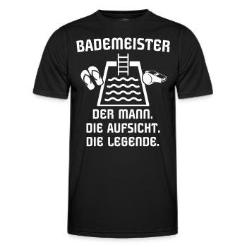 Bademeister - Männer Funktions-T-Shirt - Schwarz - Vorne - AI Model Male 178 dark (178cm)