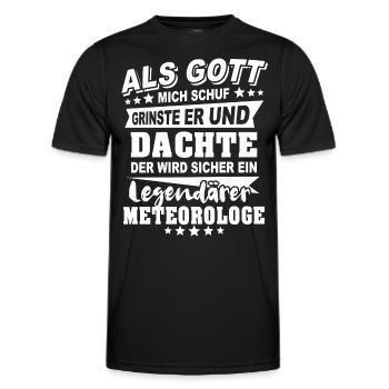 Meteorologe - Männer Funktions-T-Shirt - Schwarz - Vorne - AI Model Male 178 dark (178cm)