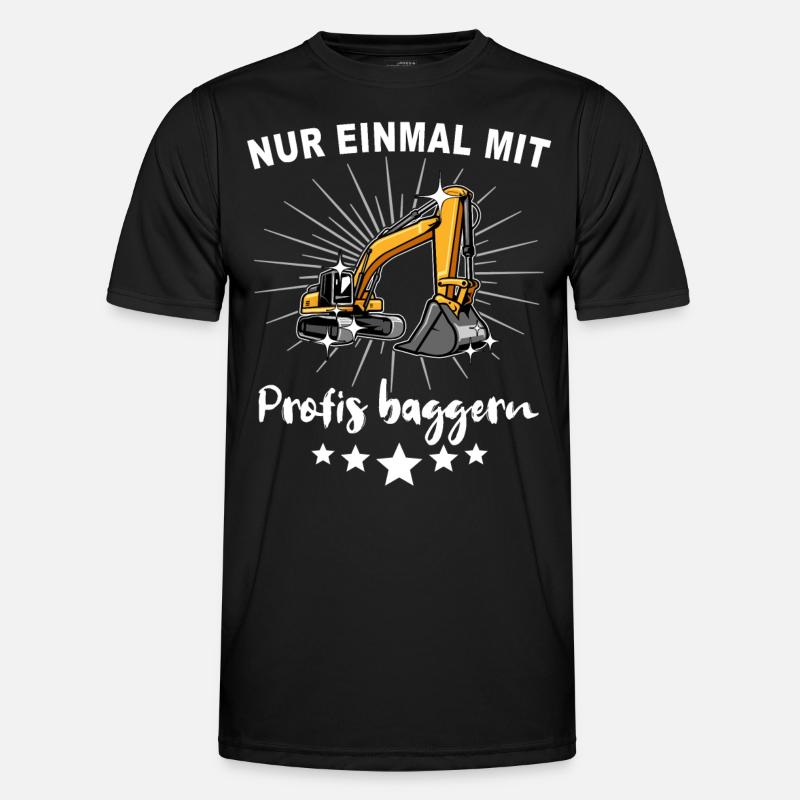 Baggerfahrer Bagger - Männer Funktions-T-Shirt - Schwarz
