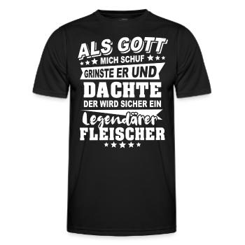 Fleischer - Männer Funktions-T-Shirt - Schwarz - Vorne - AI Model Male 178 dark (178cm)