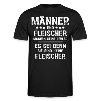 Fleischer - Männer Funktions-T-Shirt - Schwarz - Vorne - AI Model Male 178 dark (178cm)