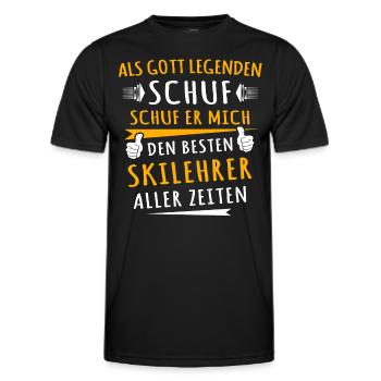 Skilehrer - Männer Funktions-T-Shirt - Schwarz - Vorne - AI Model Male 178 dark (178cm)