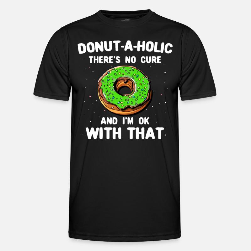 Donuts - Männer Funktions-T-Shirt - Schwarz