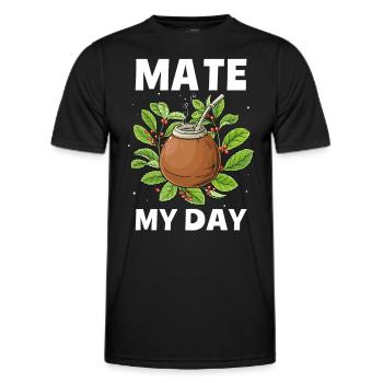 Buveurs de thé Yerba mate - T-shirt sport Homme - noir - Devant - AI Model Male 178 dark (178cm)